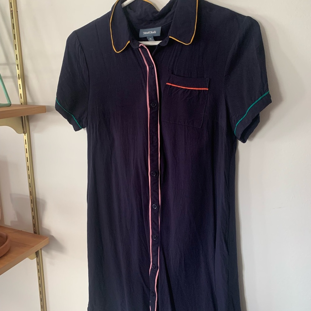 Modcloth Color Block Button Down Shirt Dress - image 2